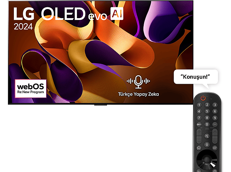 LG OLED83G4 83 inç 210 Ekran 4K Smart AI Sihirli Kumanda Uydu Alıcılı webOS24 OLED evo TV