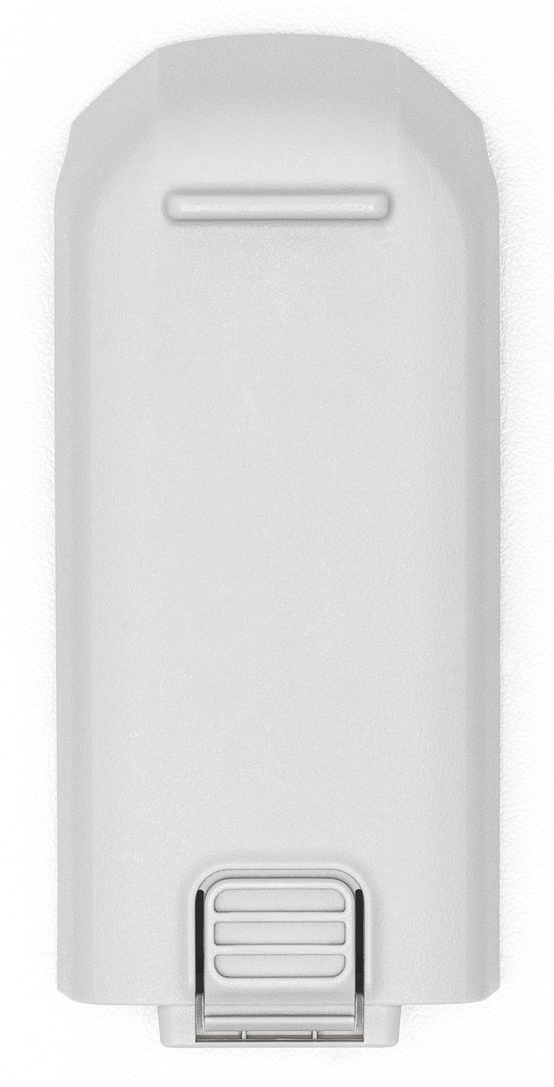 Biały akumulator z szarą górą i prostokątnym kształtem.