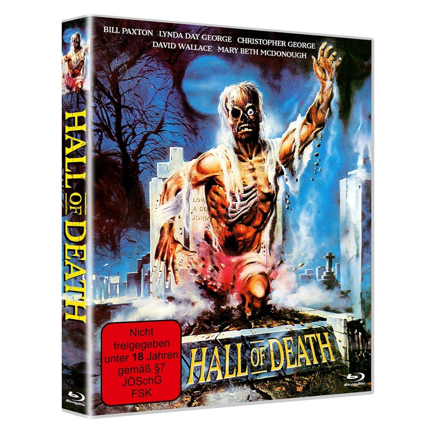 Filmcover: Zombie, der aus dem Grab steigt, betitelt 'Hall of Death'.