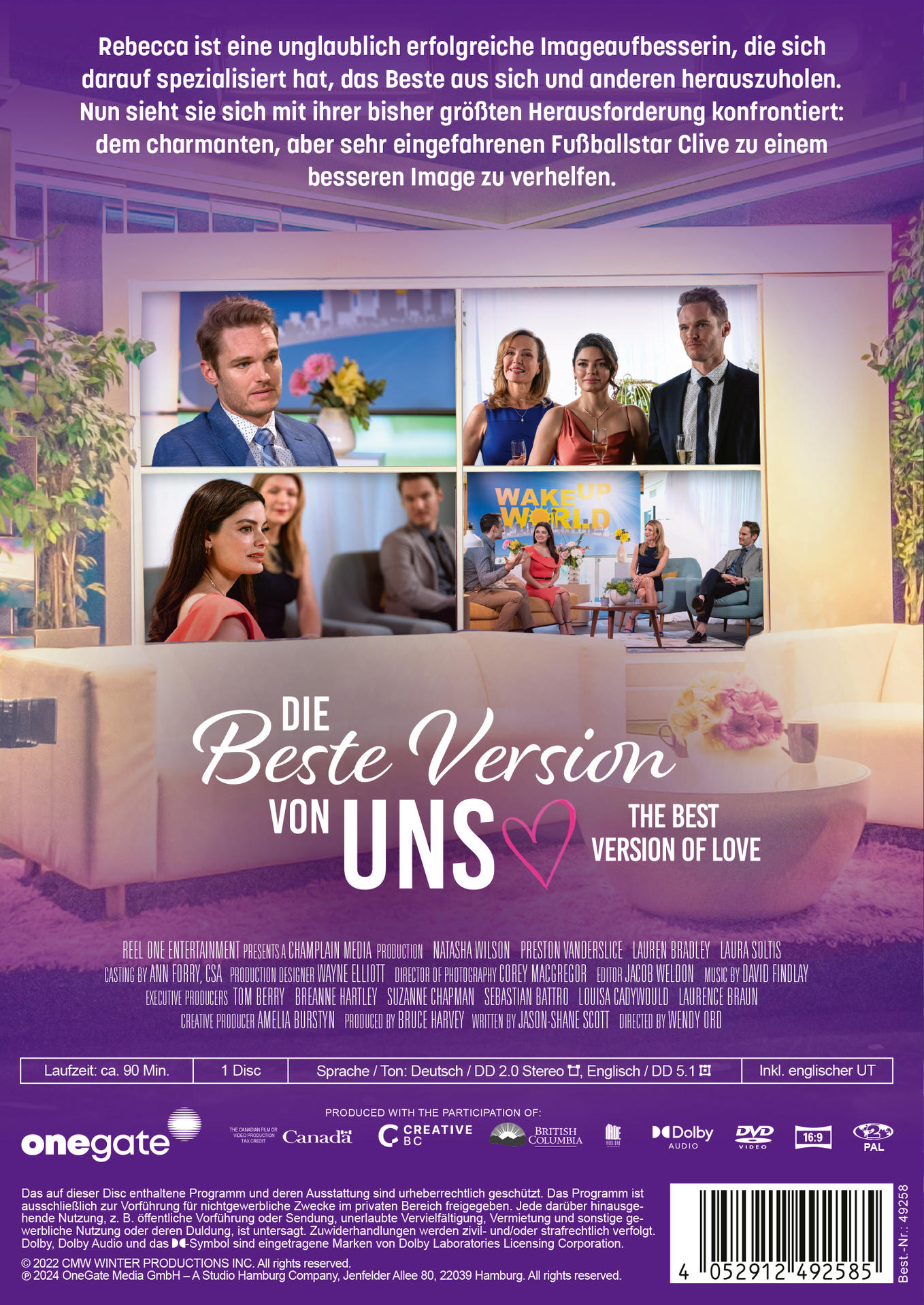 DVD-Hülle mit Filmcover. Menschen in einem Wohnzimmer. Text: Die beste Version von uns.