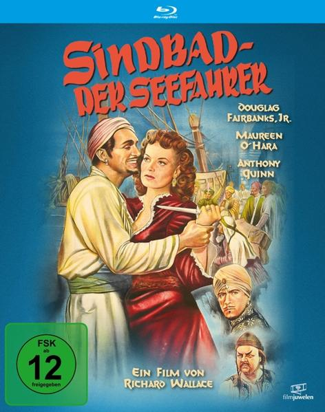 Filmplakat eines Mannes und einer Frau in romantischer Pose. Text und Illustrationen auf blauem Hintergrund.