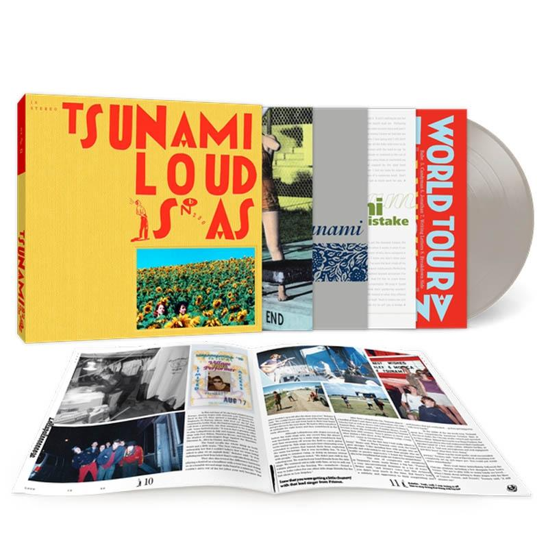 Vinyl-Schallplattenalbum mit Cover und Booklet. Das Cover zeigt einen Bandnamen und Sonnenblumen.
