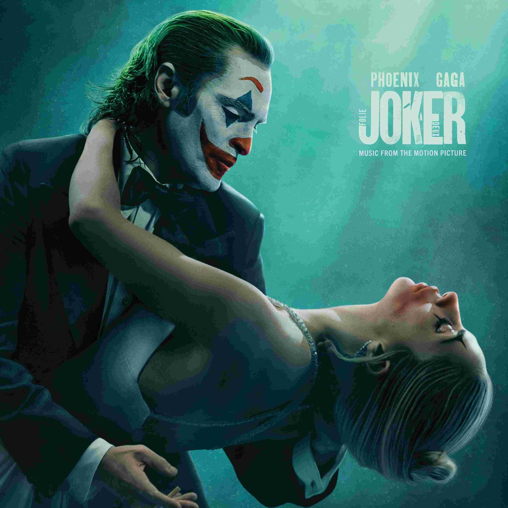 Poster des Films 'Joker', der Joker und eine Frau beim intimen Tanzen zeigt, mit Textüberlagerung.
