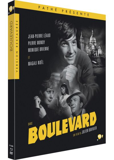 DVD-hoes. Zwart-wit beeld van de film. Tekst: Dans Boulevard en Boulevard.