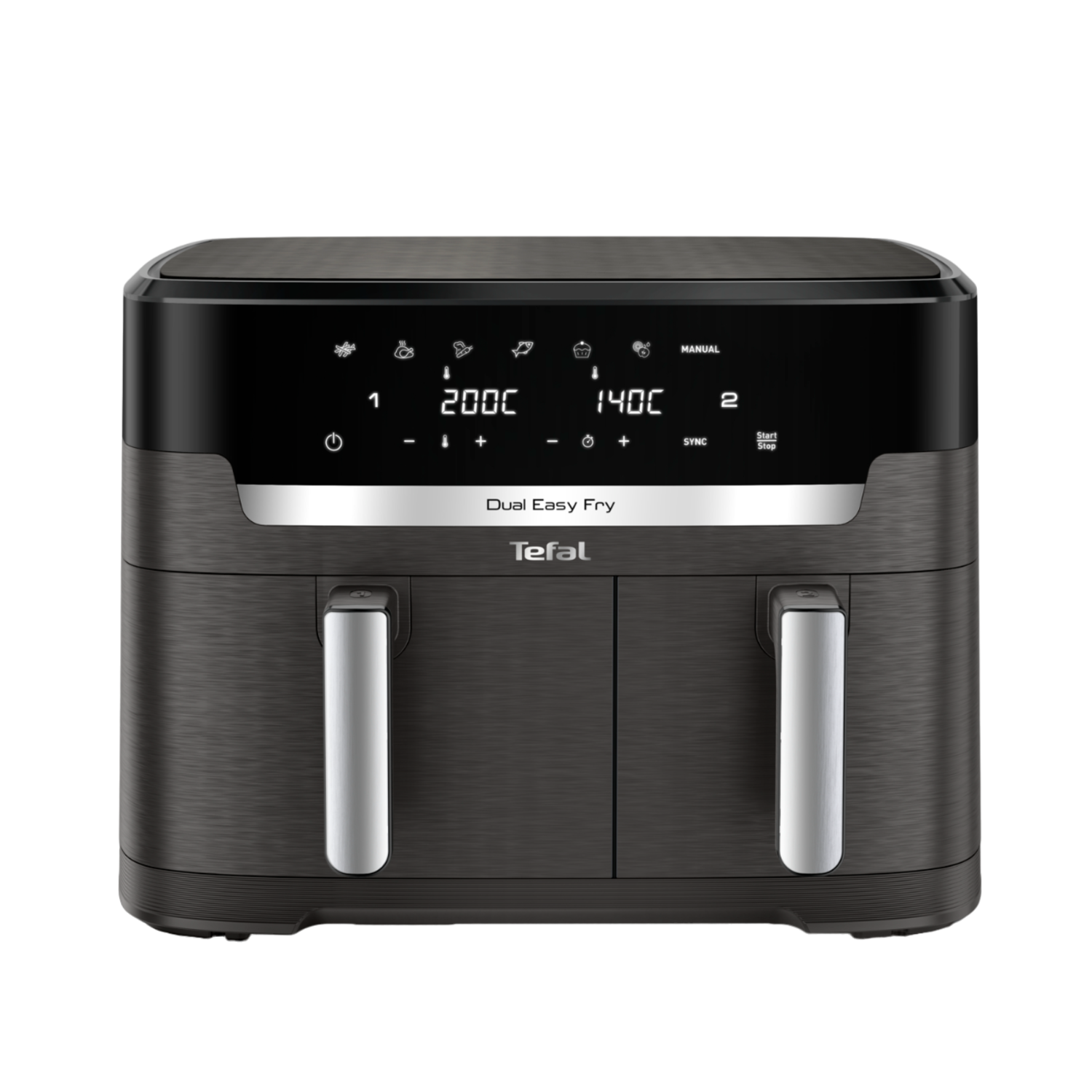 Tefal Ey942h Easy Fry Dual Xxl 11l Airfryer Coal Grey