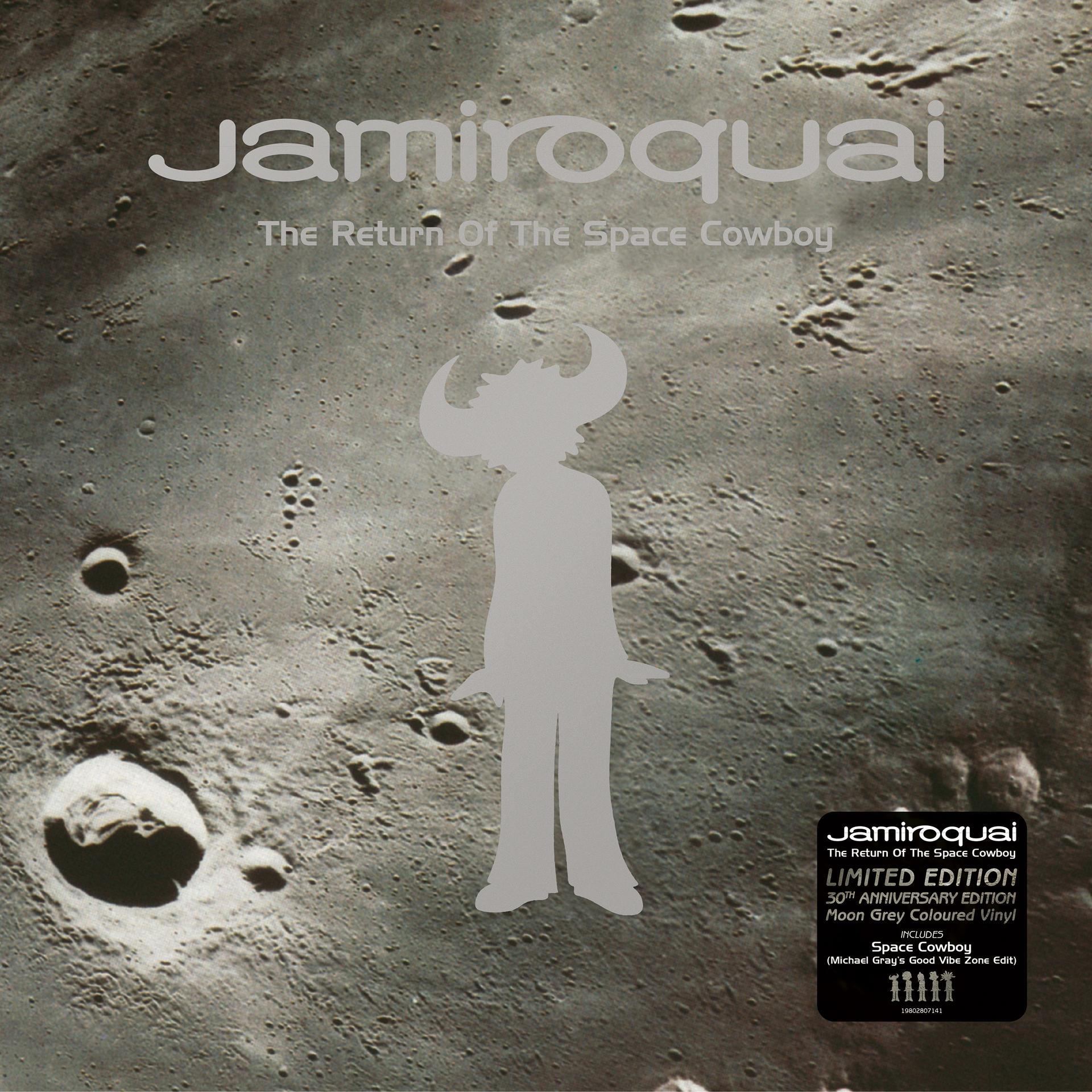 Jamiroquai album borító, egy szürke sziluett a hold felszínén, szöveggel.