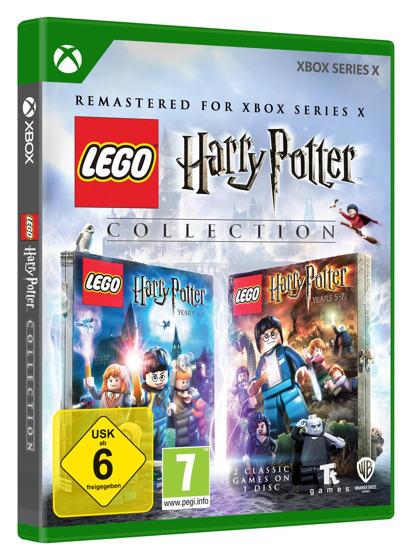 Das LEGO Harry Potter Collection Spiel für Xbox Series X. Die Box zeigt Spielfiguren und das Spiel-Logo.