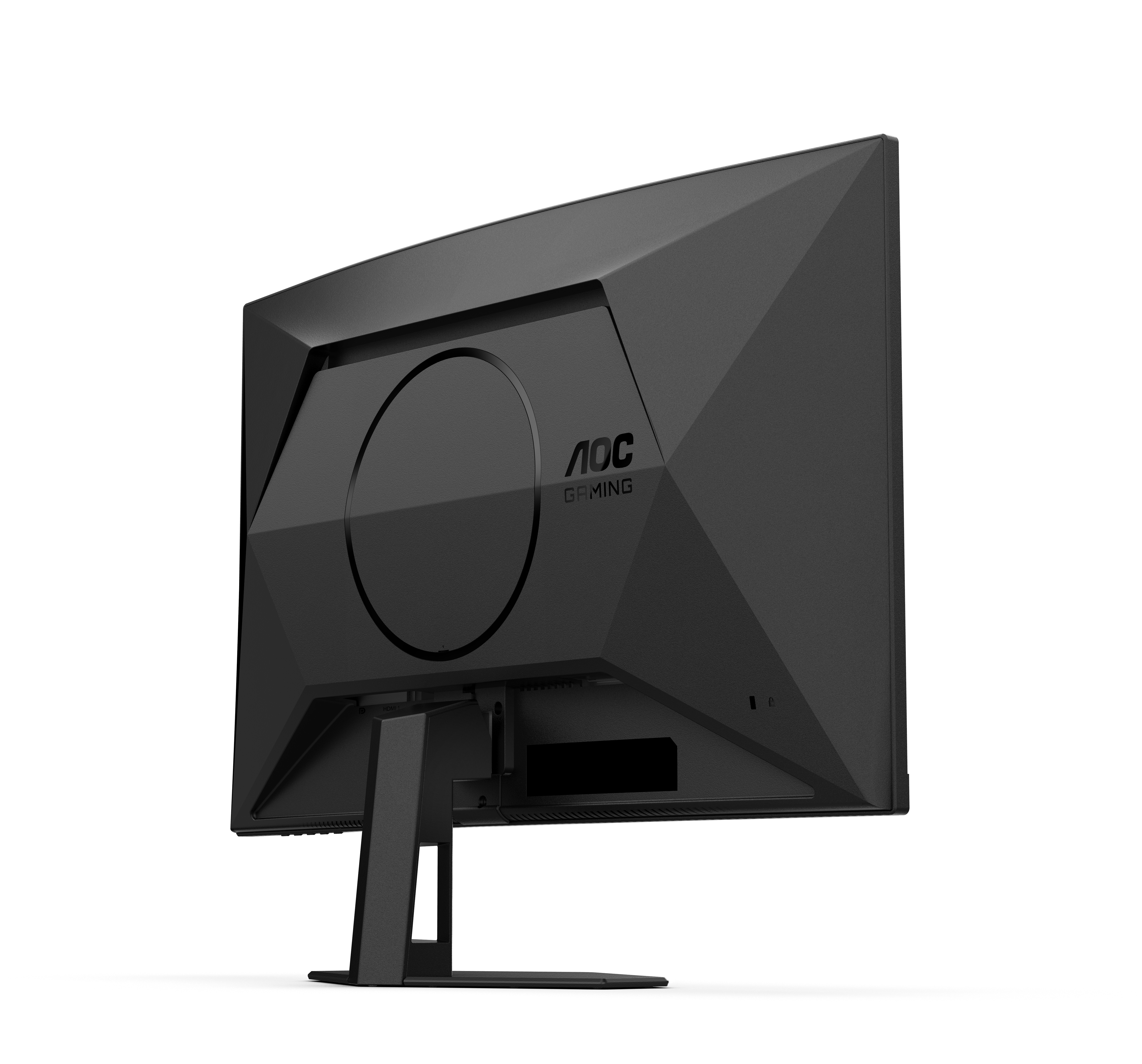 Monitor AOC Gaming negro desde atrás. Logotipo AOC Gaming visible.