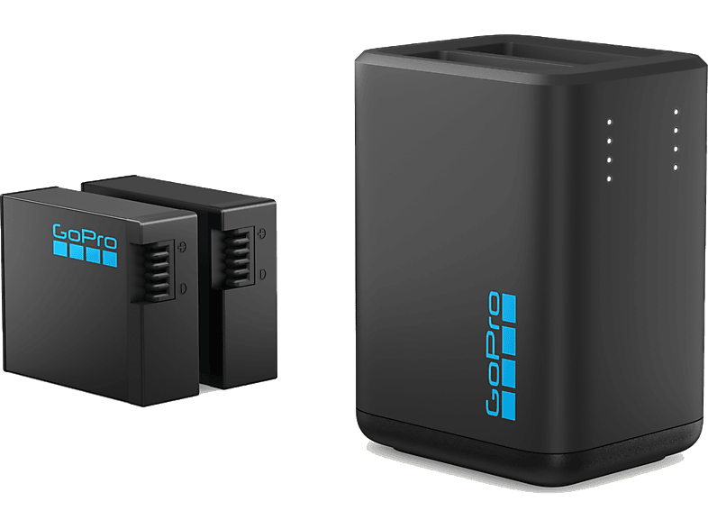 Cargador cámara deportiva - GoPro Dual Charger + Enduro, Cargados 2 baterías, Para Hero13 Black, Negro