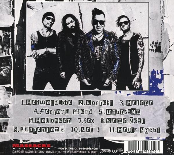 CD-Cover mit Bandmitgliedern. Graffiti-Hintergrund. Tracklist ebenfalls gezeigt.