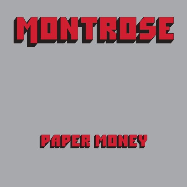 Albumcover mit rotem, 3D-Text: MONTROSE und PAPER MONEY darunter auf grauem Hintergrund.