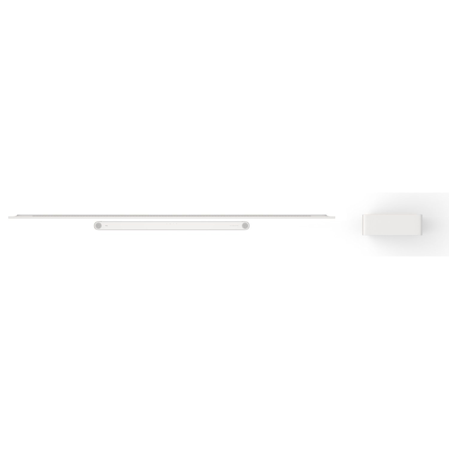 A white line on a black background, and a white rectangle on the right.