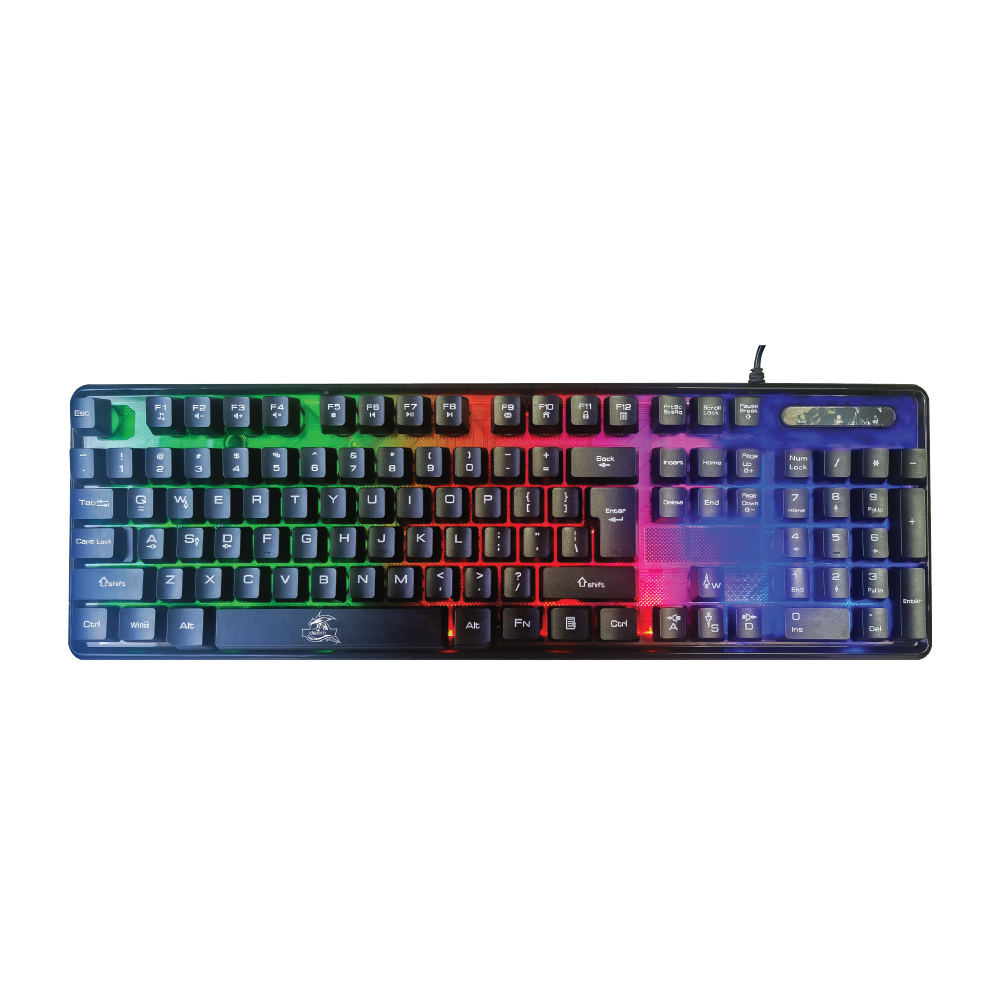 DEXIM KBL707 Mekanik Hisli RGB Led Arka Işıklı Şeffaf Kablolu Gaming Oyuncu Klavye