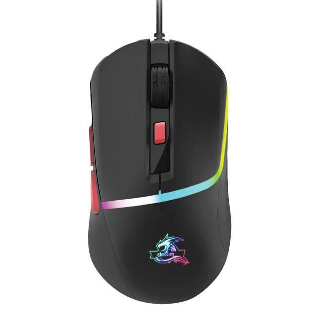 DEXIM Rainbow Led Işıklı 6400 DPI Kablolu Gaming Kablolu Oyuncu Mouse