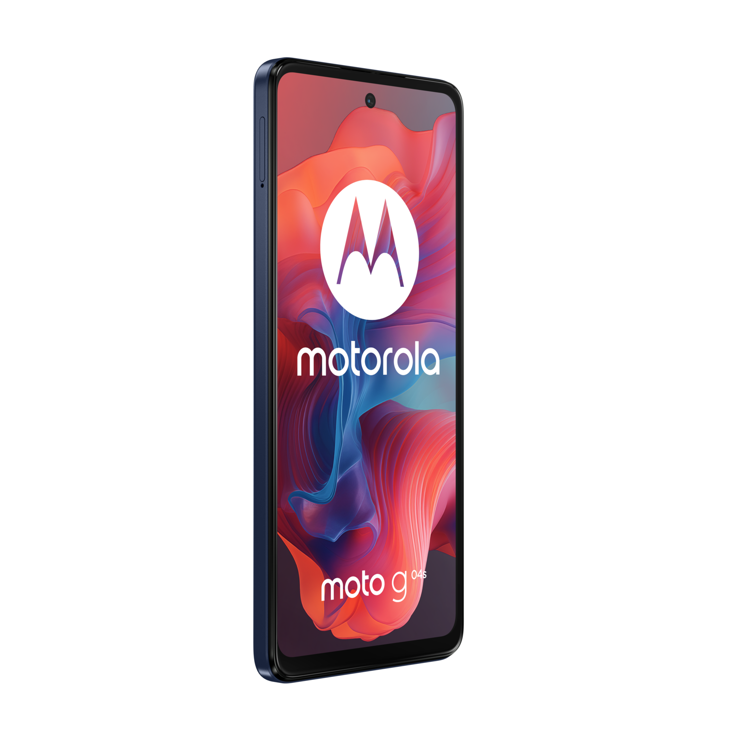 A blue Motorola Moto G phone angled to the right.