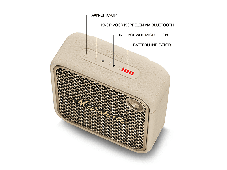 MARSHALL 399524 Willen II speaker BT cream Bluetooth-speaker Wit