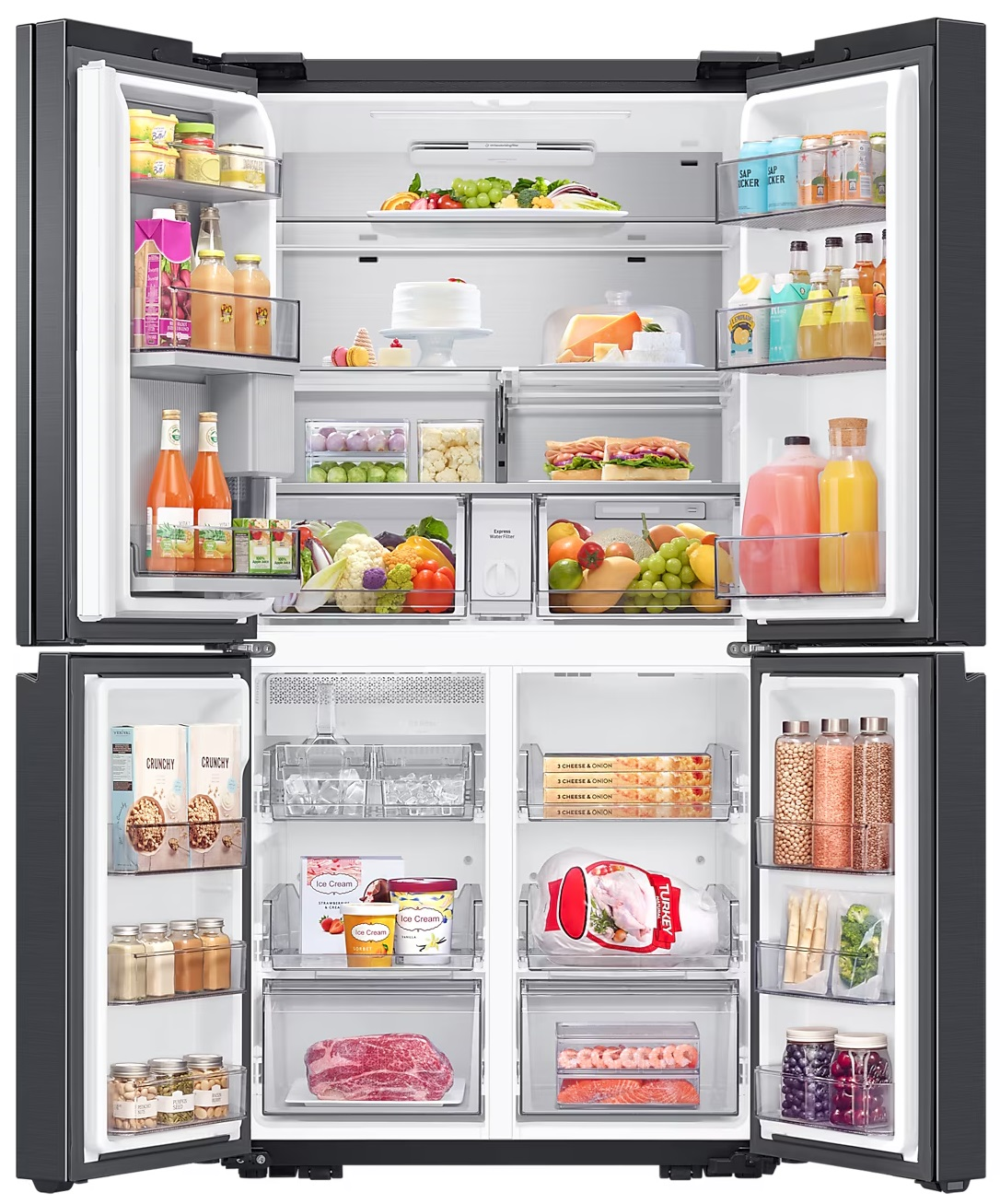 Lodówka Multidoor SAMSUNG RF65DG960ESGEO 183cm Grafitowa stal z połyskiem AI Beverage Center Triple Cooling