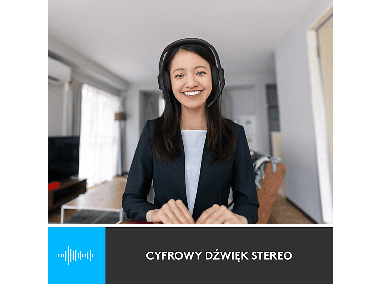 Słuchawki Logitech H390 Czarne – zdjęcie 2