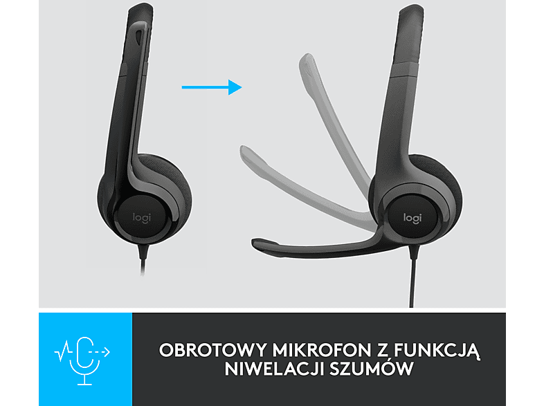 Słuchawki Logitech H390 Czarne – zdjęcie 3