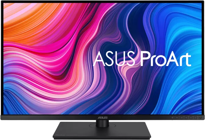 ASUS ProArt sorozatú monitor, fekete, elölnézet.