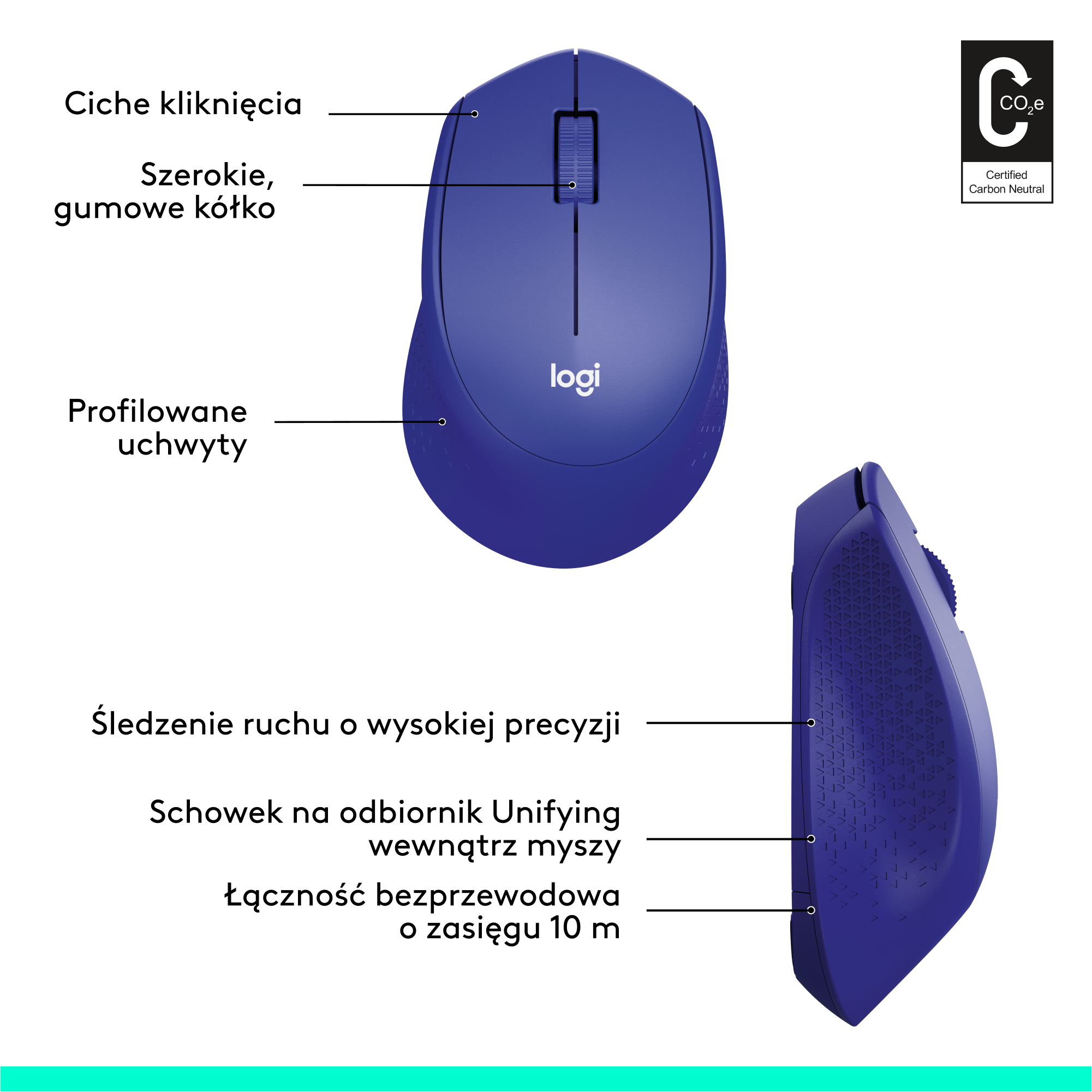 Mysz LOGITECH M330 Silent Plus Niebieski 910-004910