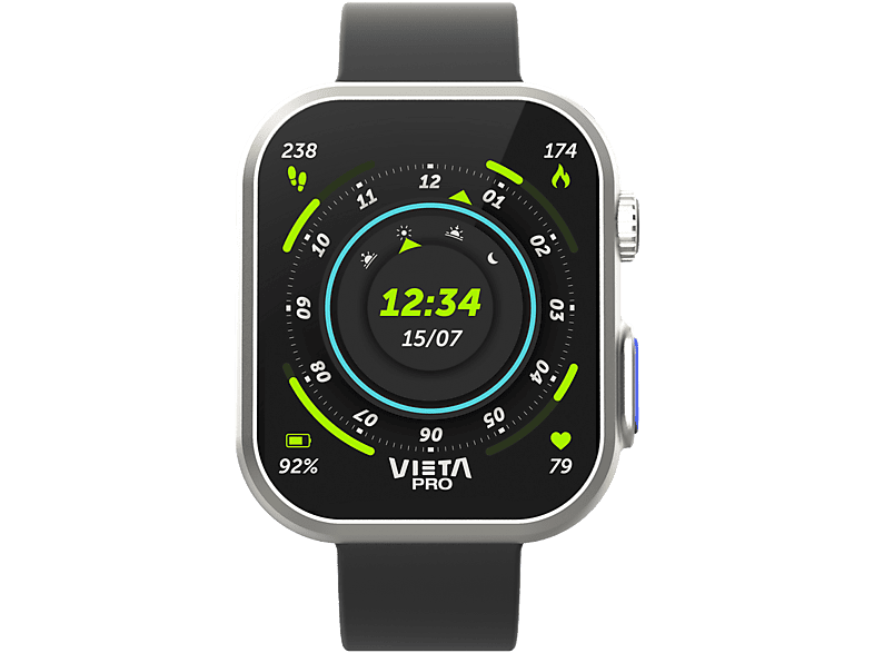 REACONDICIONADO Seminuevo Muy bueno Smartwatch - Vieta Extrem 3, AMOLED 1.96", Aleación de zinc, Bluetooth, Autonomía 240 h, IP67, Negro