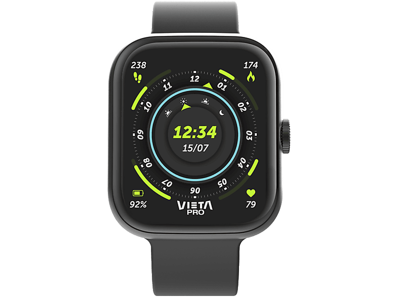 REACONDICIONADO Seminuevo Muy bueno Smartwatch - Vieta Beat 7, AMOLED 1.96", Aleación de zinc, Bluetooth, Autonomía 168 h, IP67, Negro