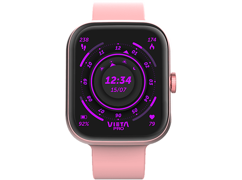 REACONDICIONADO Seminuevo Muy bueno Smartwatch - Vieta Beat 7, AMOLED 1.96", Aleación de zinc, Bluetooth, Autonomía 168 h, IP67, Rosa