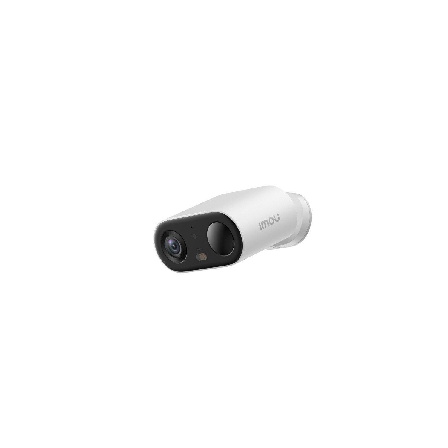 White IMOU security camera on a white background, slightly angled to the left.