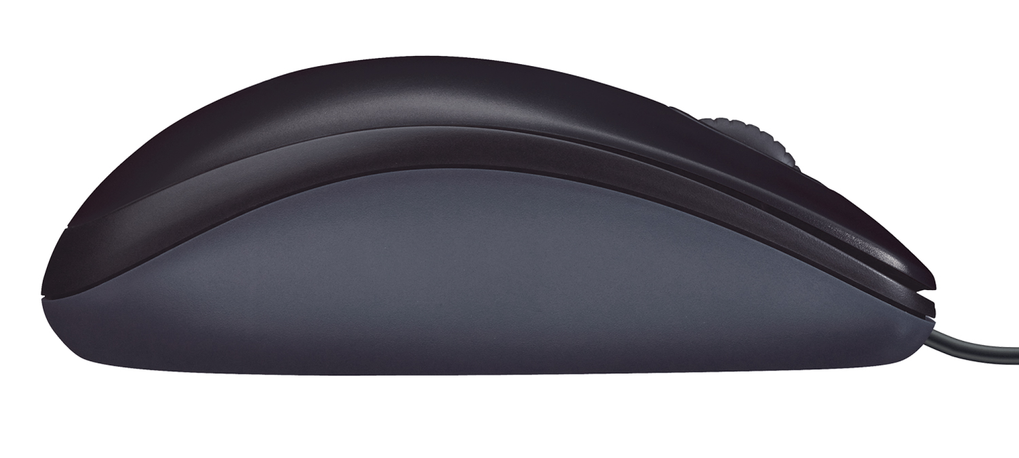 Czarna mysz komputerowa z kółkiem przewijania.