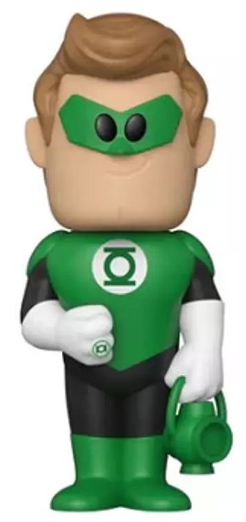Green Lantern Funko Pop figura zöld lámpással, állva, fehér háttérrel.