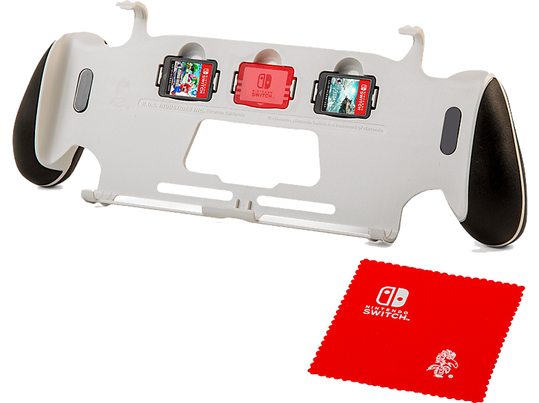 Accesorios Nintendo Switch - Ardistel GAME TRAVELER® GoPlay Gripstand NNS93: Soporte, Funda para tarjeta y Gamuza, Blanco