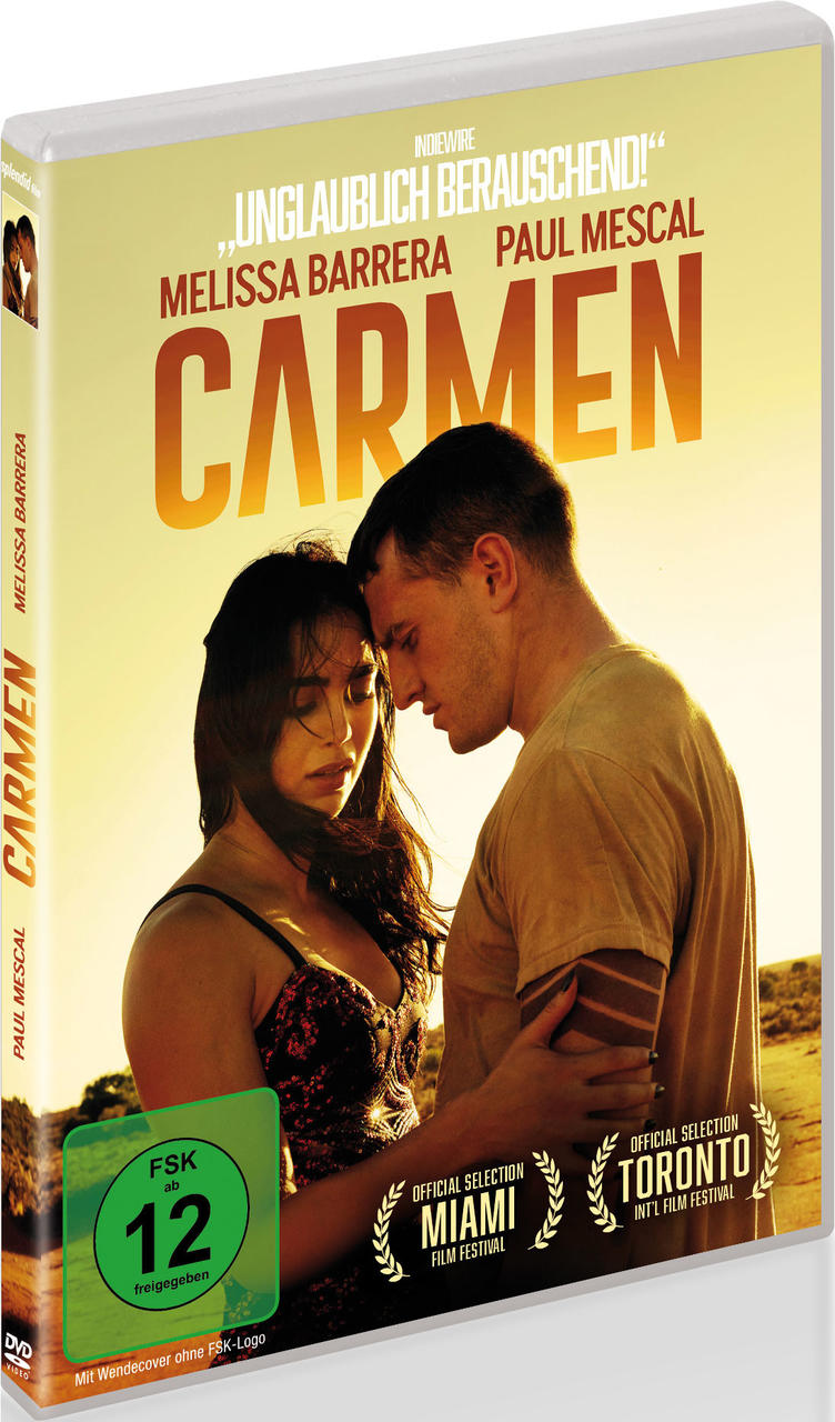 DVD-Hülle des Films 'Carmen', mit einem Paar auf dem Cover.