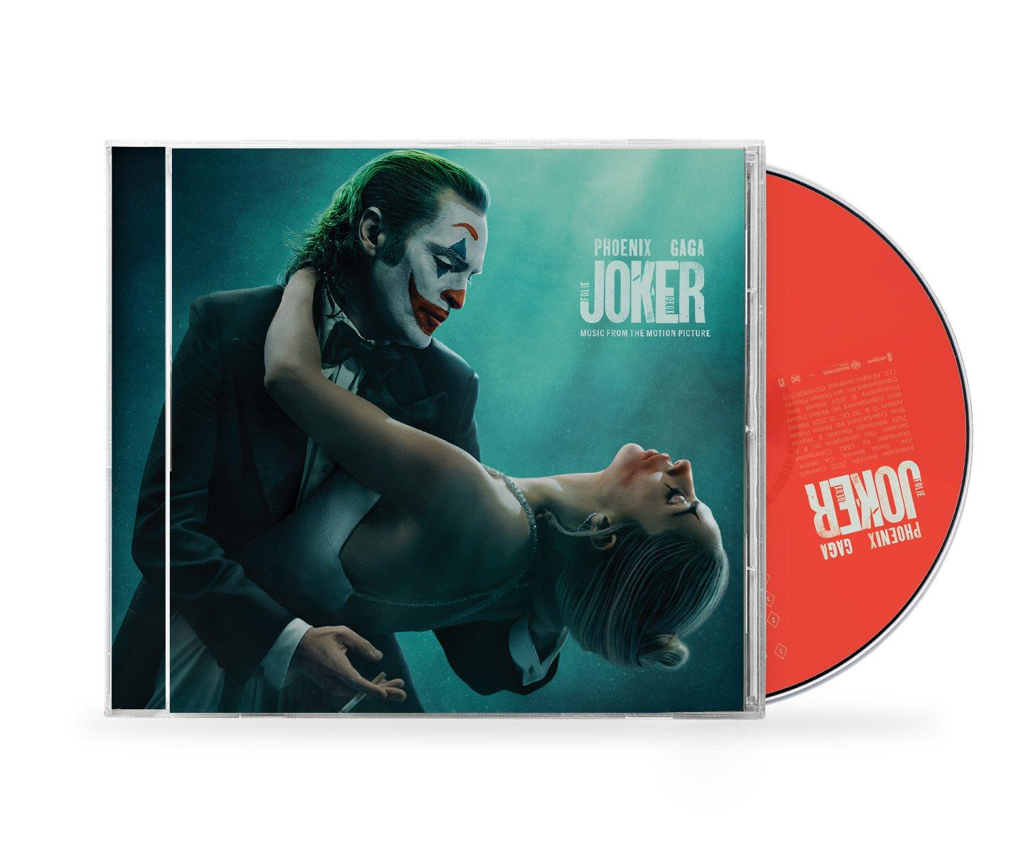 CD-Cover des 'Joker'-Soundtracks. Es zeigt den Joker und eine andere Person beim engen Tanzen.