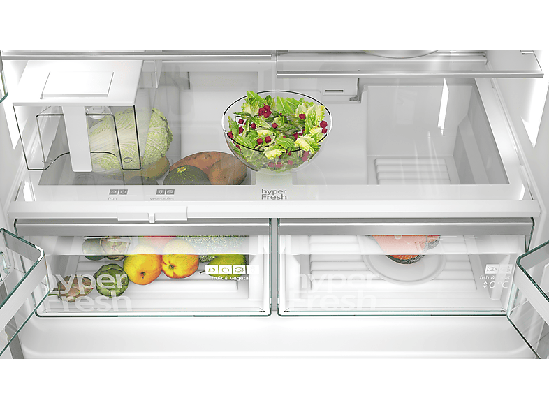 Siemens KF96IapeA iQ500 Side by Side, Kühl- und Gefrierkombination (574 l, E, 1830 mm hoch, No Frost (verminderte Eisbildung), Gebürsteter Stahl AntiFingerprint) — Foto 2 von 5