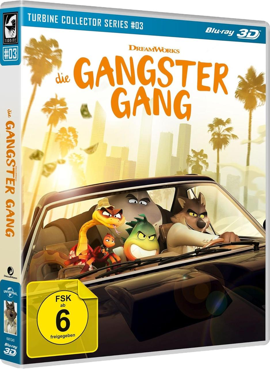 Eine Blu-ray Disc des Films "die Gangster Gang". Das Cover zeigt die Charaktere in einem Auto.