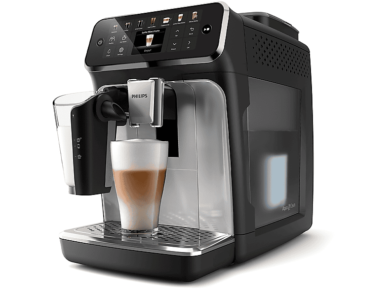 Philips Series 4400 LatteGo Ep4446/70 Macchina Caffé Automatica, Nero, Argento