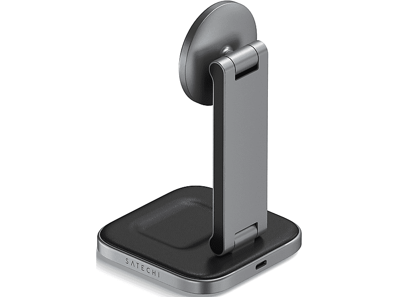 SATECHI 2-in-1 Foldable Qi2 Wireless Charging Stand, Grau/Schwarz; Ladestation — Foto 2 von 5