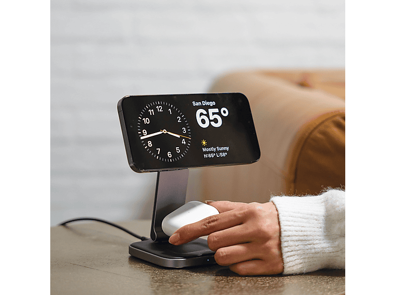 SATECHI 2-in-1 Foldable Qi2 Wireless Charging Stand, Grau/Schwarz; Ladestation — Foto 5 von 5