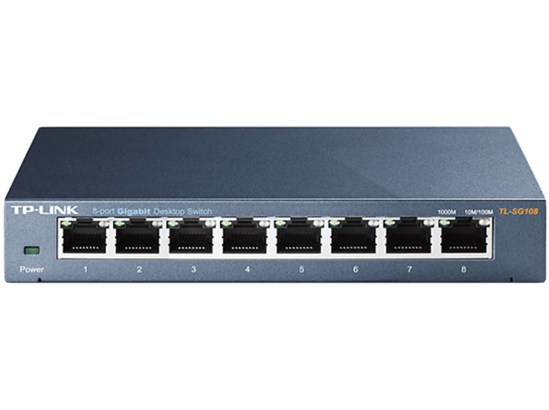 TP LINK 8 portos gigabit 10/100/1000Mbps asztali switch, fém ház (TL-SG108)