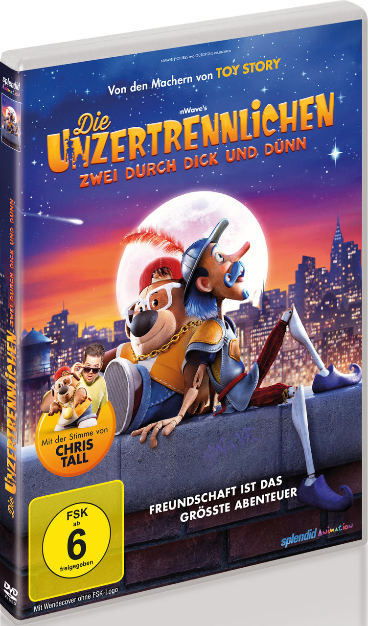 DVD-Hülle mit animierten Figuren. Der Titel lautet 'Die Unzertrennlichen'.