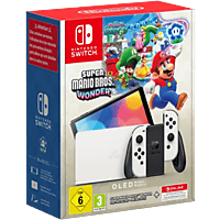 MediaMarkt NINTENDO Switch OLED Wit + Super Mario Bros. Wonder + 12 maanden Nintendo Switch Online aanbieding