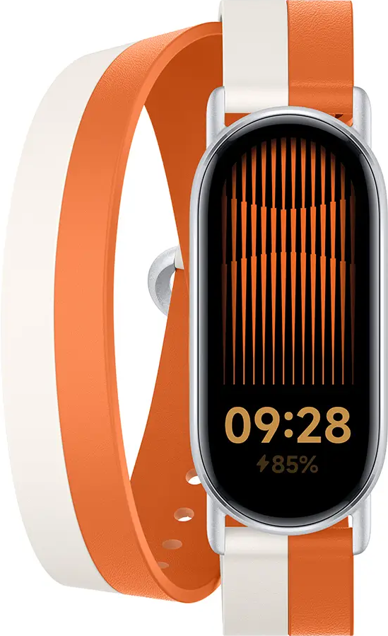 XIAOMI Dual-Tone Leather Strap, Armband, Xiaomi, Weiss/Orange