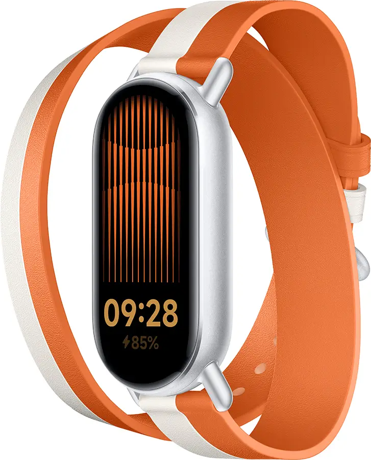 XIAOMI Dual-Tone Leather Strap, Armband, Xiaomi, Weiss/Orange