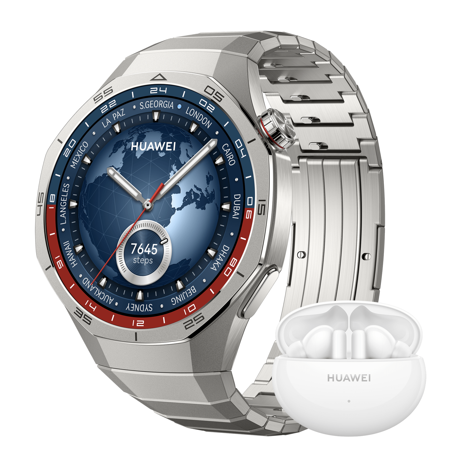 Huawei Watch Gt5 Pro 46 Mm + Freebuds 5i (bundel) - Smartwatch Zilver