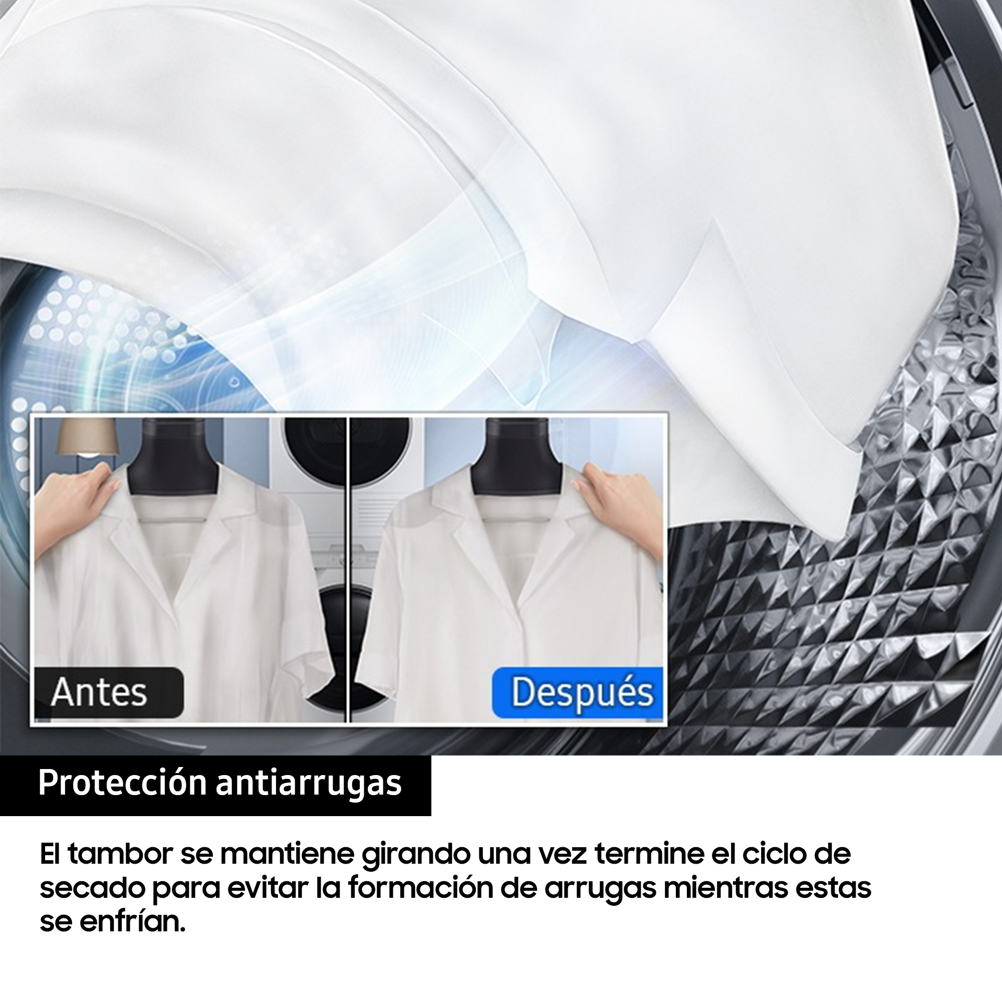 Secadora bomba de calor - Samsung DV90CGC2A0TEEC, 9 Kg, 13 programas, WiFi con SmartThings, OptimalDry, Blanco