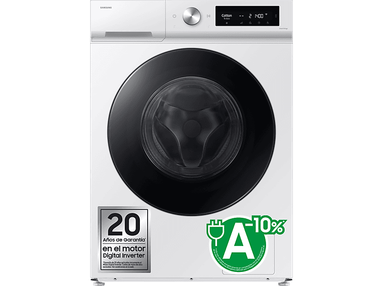Samsung WD11DB7B85GWU3, 11 kg, 6kg, 1400 rpm, Autodosificación, AI Wash, EcoBubble™, Blanco