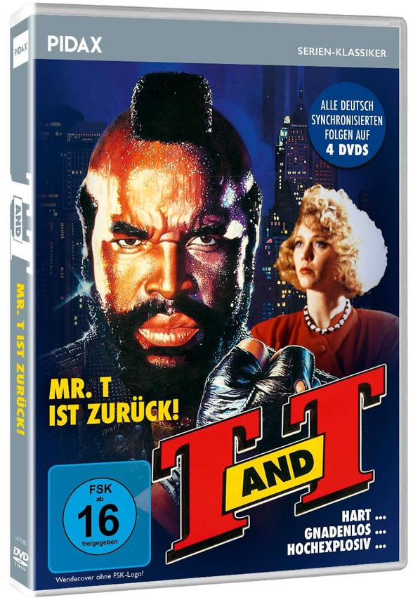 DVD-Cover mit Mr. T und einer Frau. Text: Mr. T ist zurück!