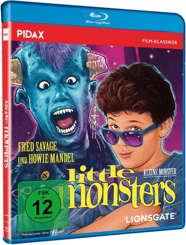 Blu-ray-Cover mit Zeichentrickfiguren. Text: Little Monsters.