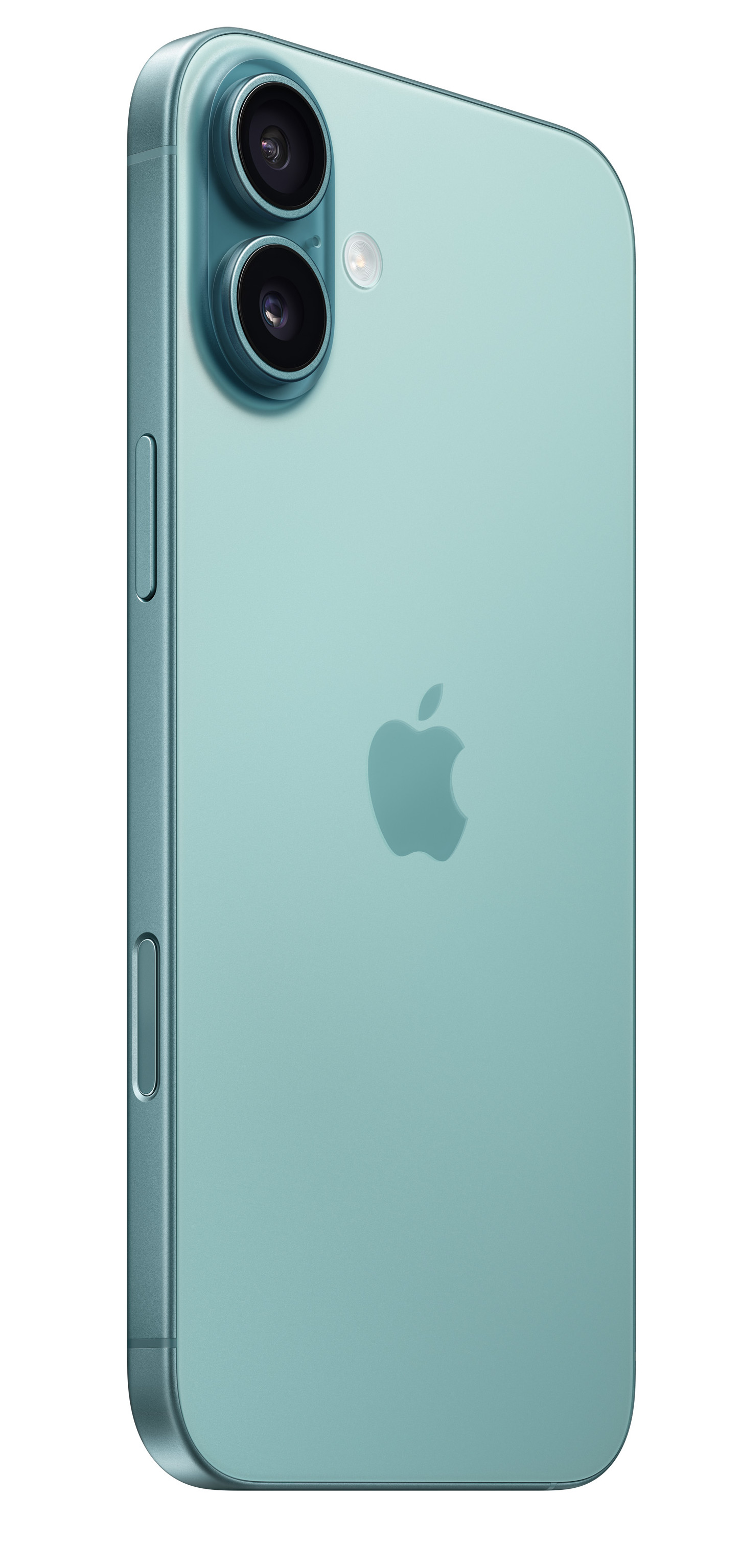 Zielony iPhone 14 z dwoma aparatami z tyłu.